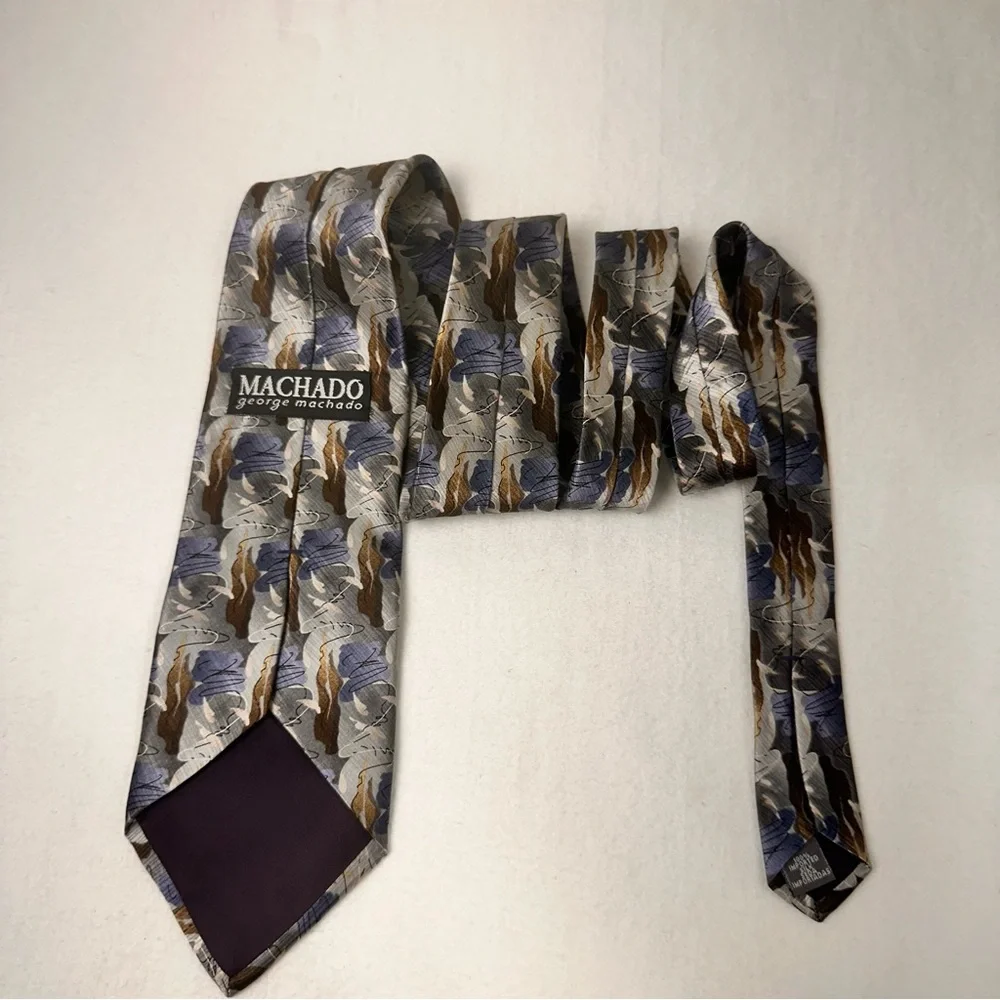 George Machado Men's Tie Retro Silk Geometric Art Necktie Office Vintage